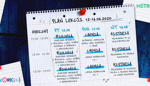 Korki.tv PLAN LEKCJI 12-16.06 (biologia, chemia, historia)